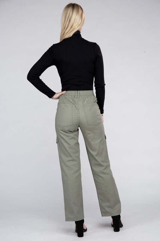 Shop Everyday Wear Elastic-Waist Cargo Pants For Women | Boutique Clothing, Pants, USA Boutique