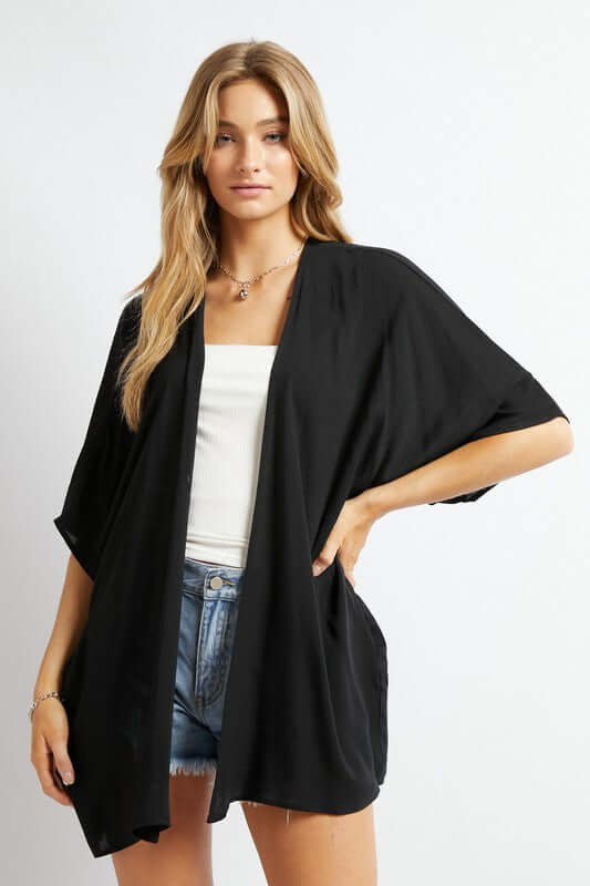 Women's Favorite Solid Comfy Kimono Cardigan | USA Boutique Clothing, Davi & Dani, $ 42.00