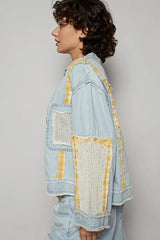 Light Blue Raw Hem Zip Up Denim Jacket - Stylish Accents, Jackets, $ 89.00, A Moment Of Now™