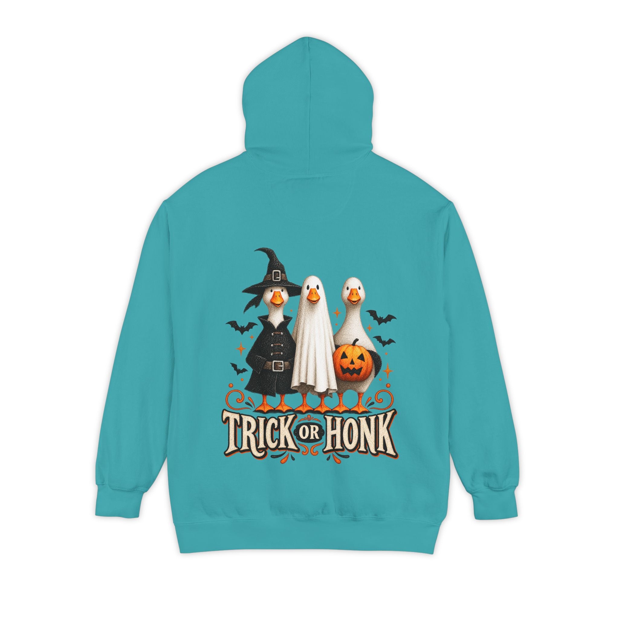 Halloween Witch & Cat Hoodie — 'Trick or Treat' Cozy Graphic Pullover