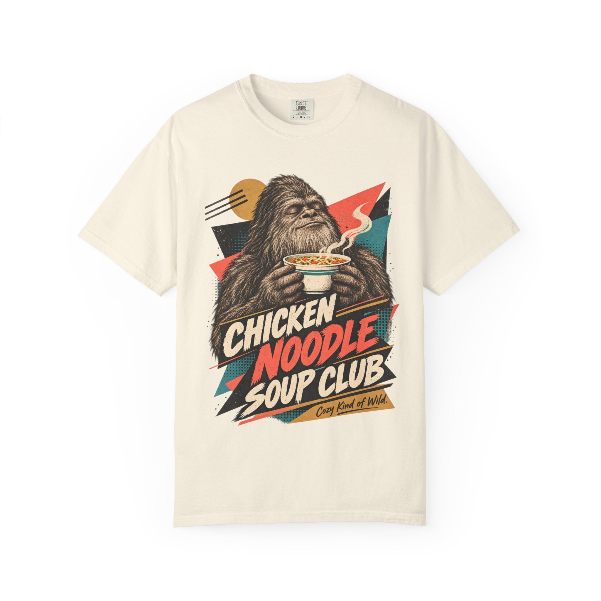 Chicken Noodle Soup Club Bigfoot T-Shirt | Retro Soup Lover Tee