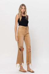 Kiss of California Brown 90's Vintage Crop Flare Jeans, VERVET by Flying Monkey, $ 62.95