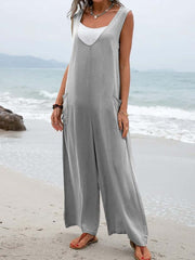 Wide Strap Jumpsuit with Pockets, Generic, A Moment Of Now