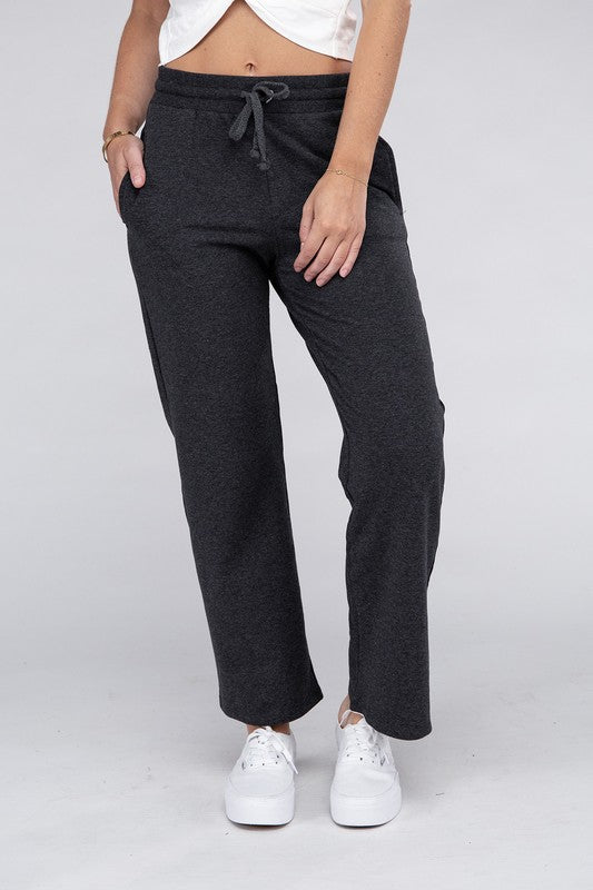 Comfy Relaxed Fit Lounge Wide Pants with Drawstrings