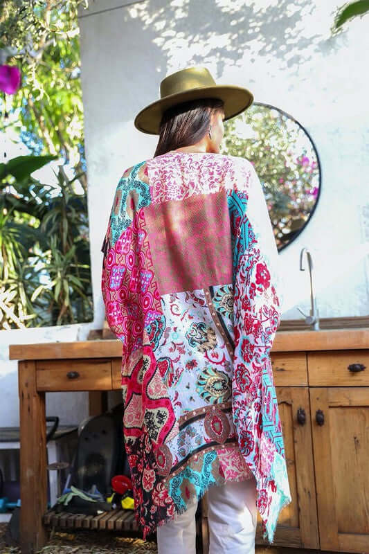 Boho Floral Patchwork Kimono, Leto Accessories, $ 42.95