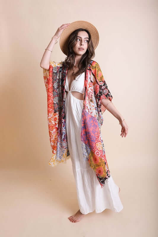 Boho Floral Patchwork Kimono, Leto Accessories, $ 42.95