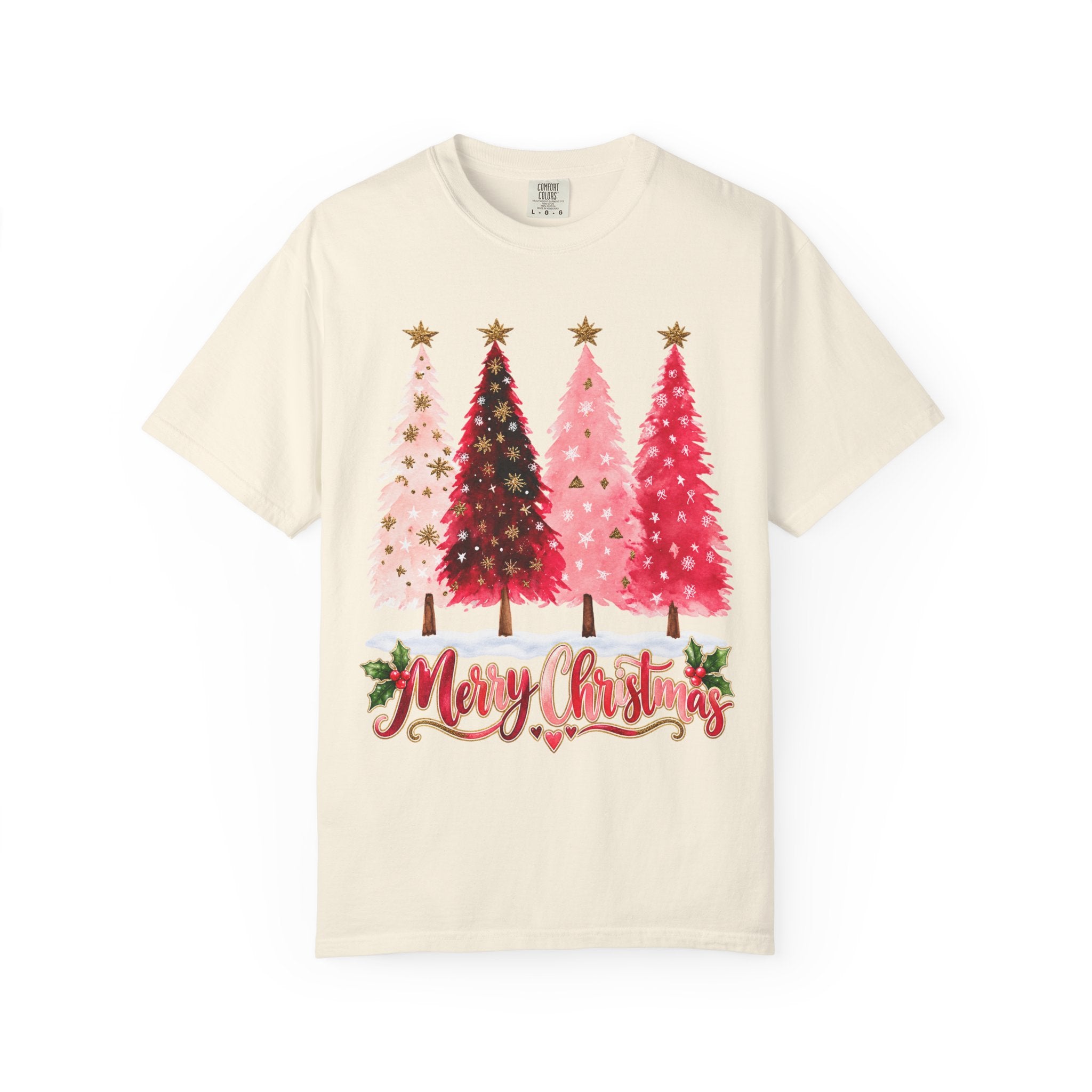 Merry Christmas Pink Tree T-Shirt - t-shirt product image 2