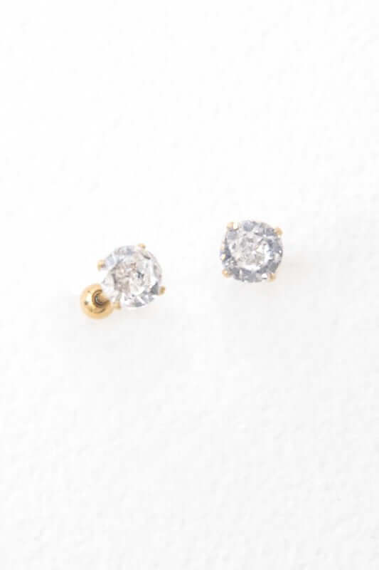 Classic 14K Gold Plated Stone Stud Earrings, Earrings, $ 18.00, A Moment Of Now™