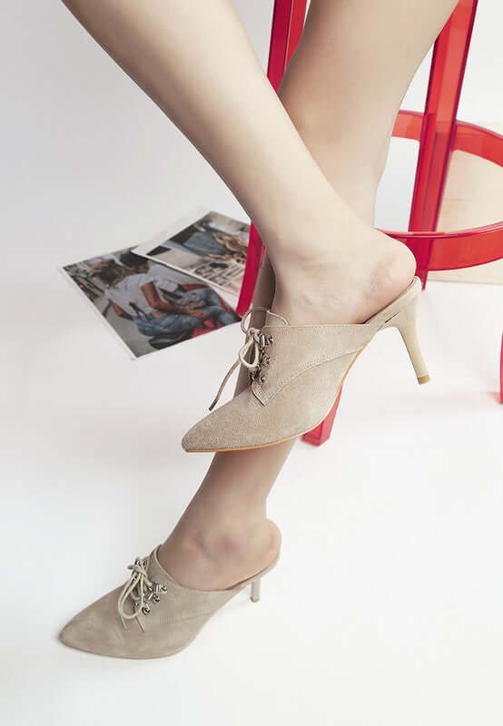 Miladi Suede Stiletto Mules Heels - Chic & Comfortable, Heels, $ 89.00, A Moment Of Now™