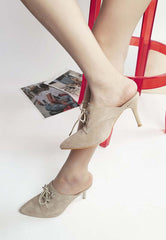 Miladi Suede Stiletto Mules Heels - Chic & Comfortable, Heels, $ 89.00, A Moment Of Now™