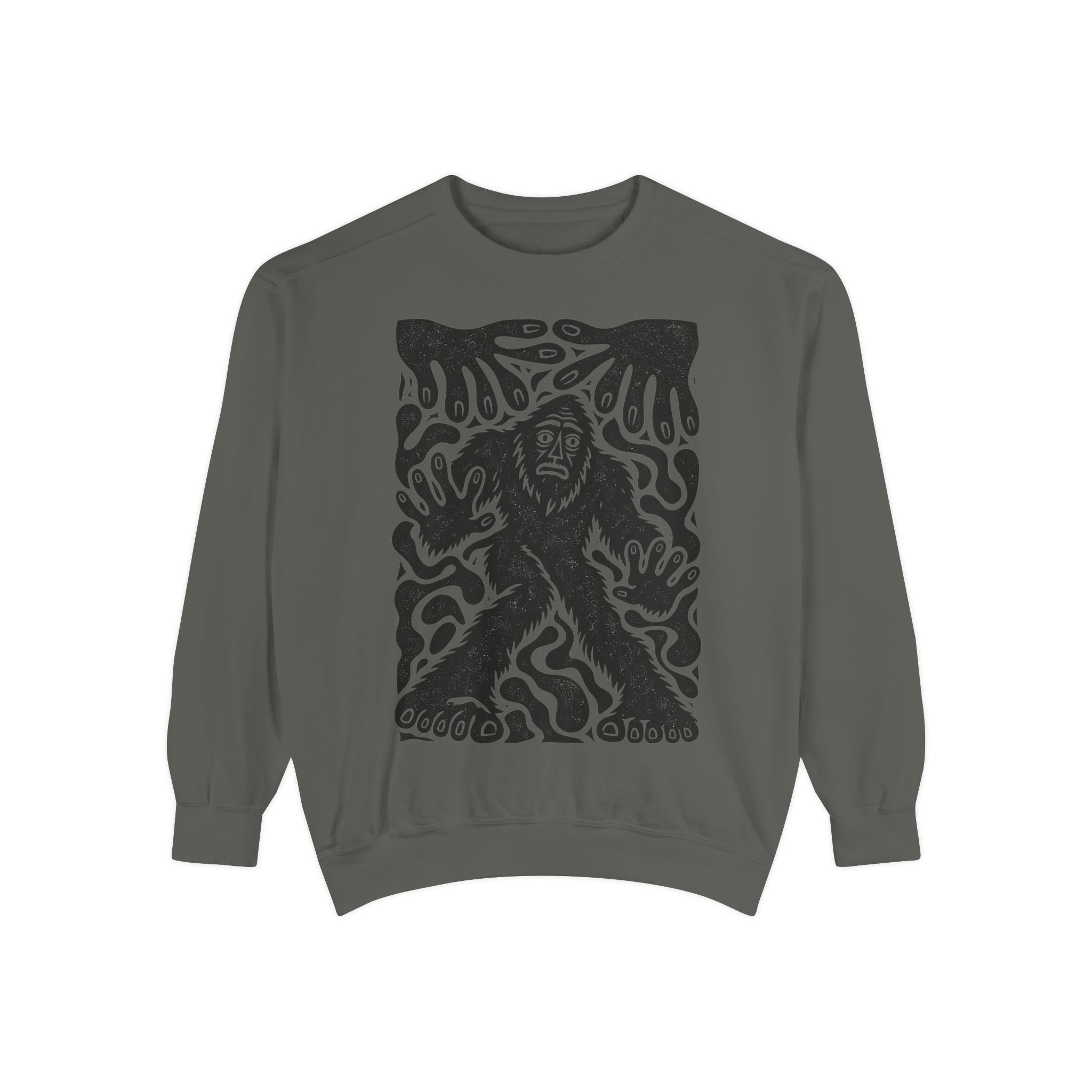Surreal Haunted Bigfoot Graphic Sweatshirt