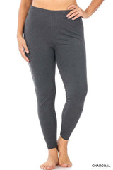 Plus Premium Cotton Full Length Leggings, ZENANA, $ 25.00