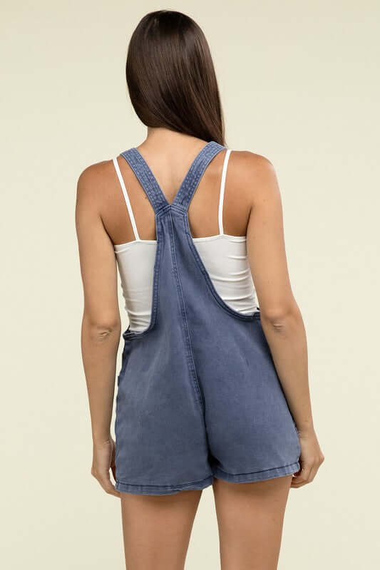 Washed Knot Strap Romper, ZENANA, $ 55.00