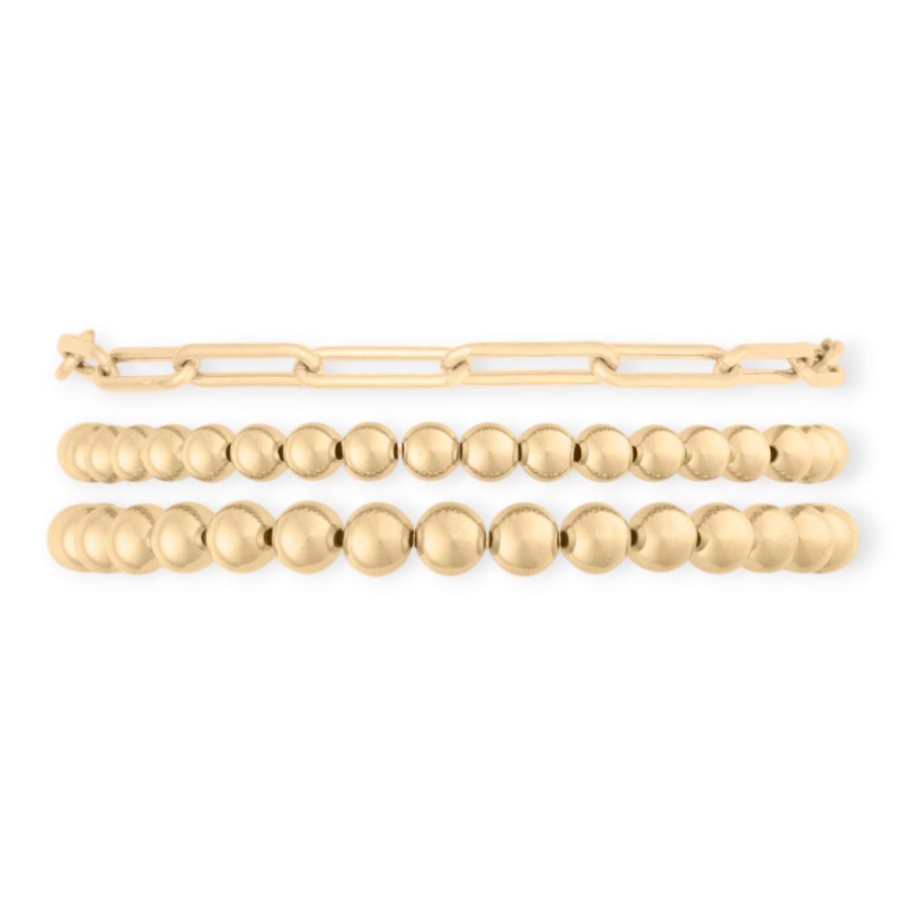 Chunky Paperclip Juno Triple Bracelet Stack | 14K Gold Filled, Bracelets, $ 236.00, A Moment Of Now™