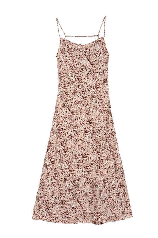 Beige Leopard Cami Dress with Chain Trim, Lilou, $ 48.95