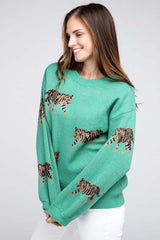 Tiger Pattern Relaxed Sweater