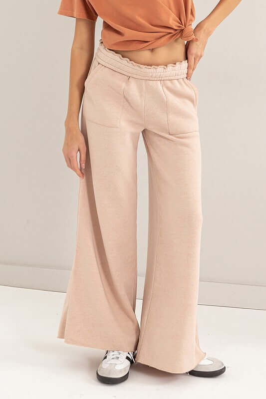 Oversized High Rise Wide Leg Drawstring Pants, HYFVE, $ 53.95