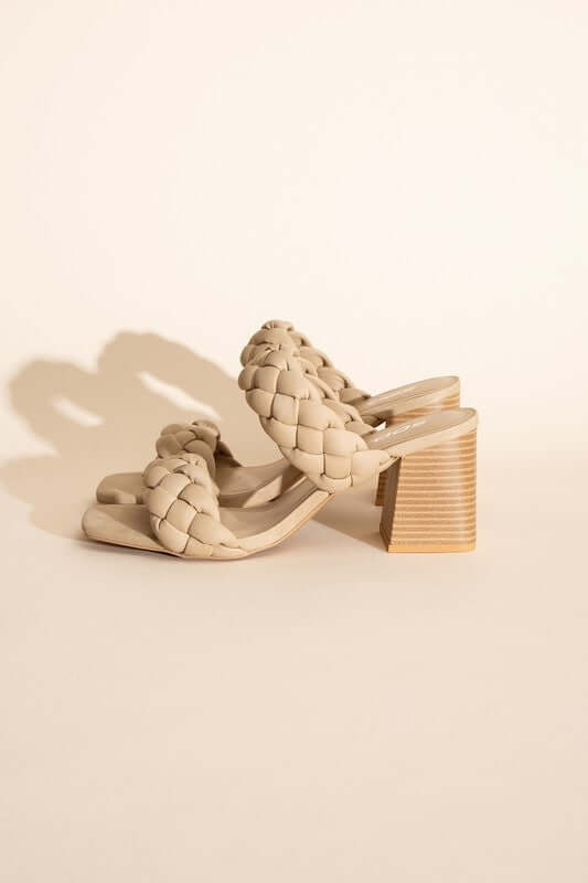 BUGGY-S Braided Straps Mule Heels Sandals, Fortune Dynamic, A Moment Of Now