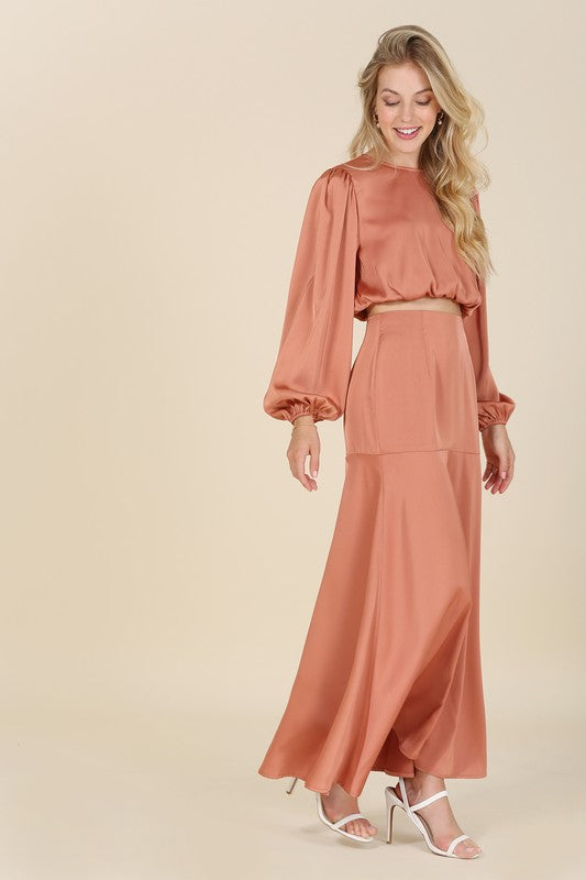 Shop Dressed up satin two-piece mermaid dress set | USA Boutique Online, Dresses, USA Boutique