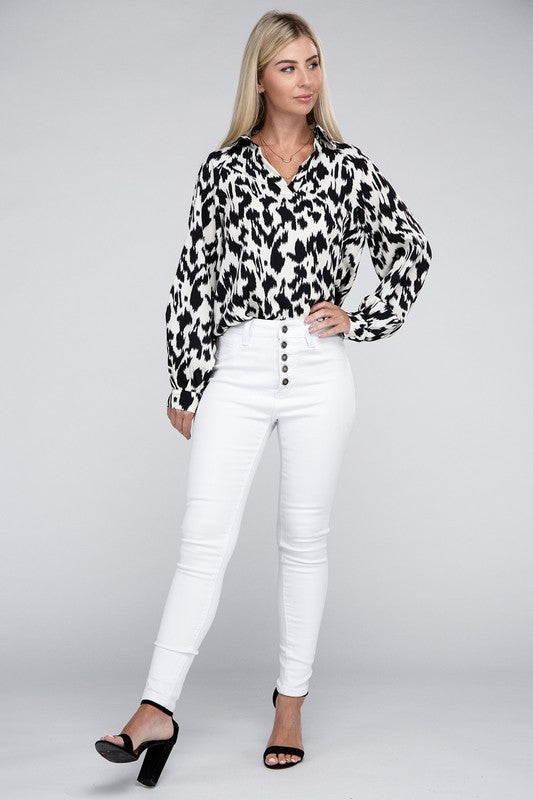 Shop Women's Animal Print Collared Shirt | USA Boutique Clothing Online, Shirts, USA Boutique