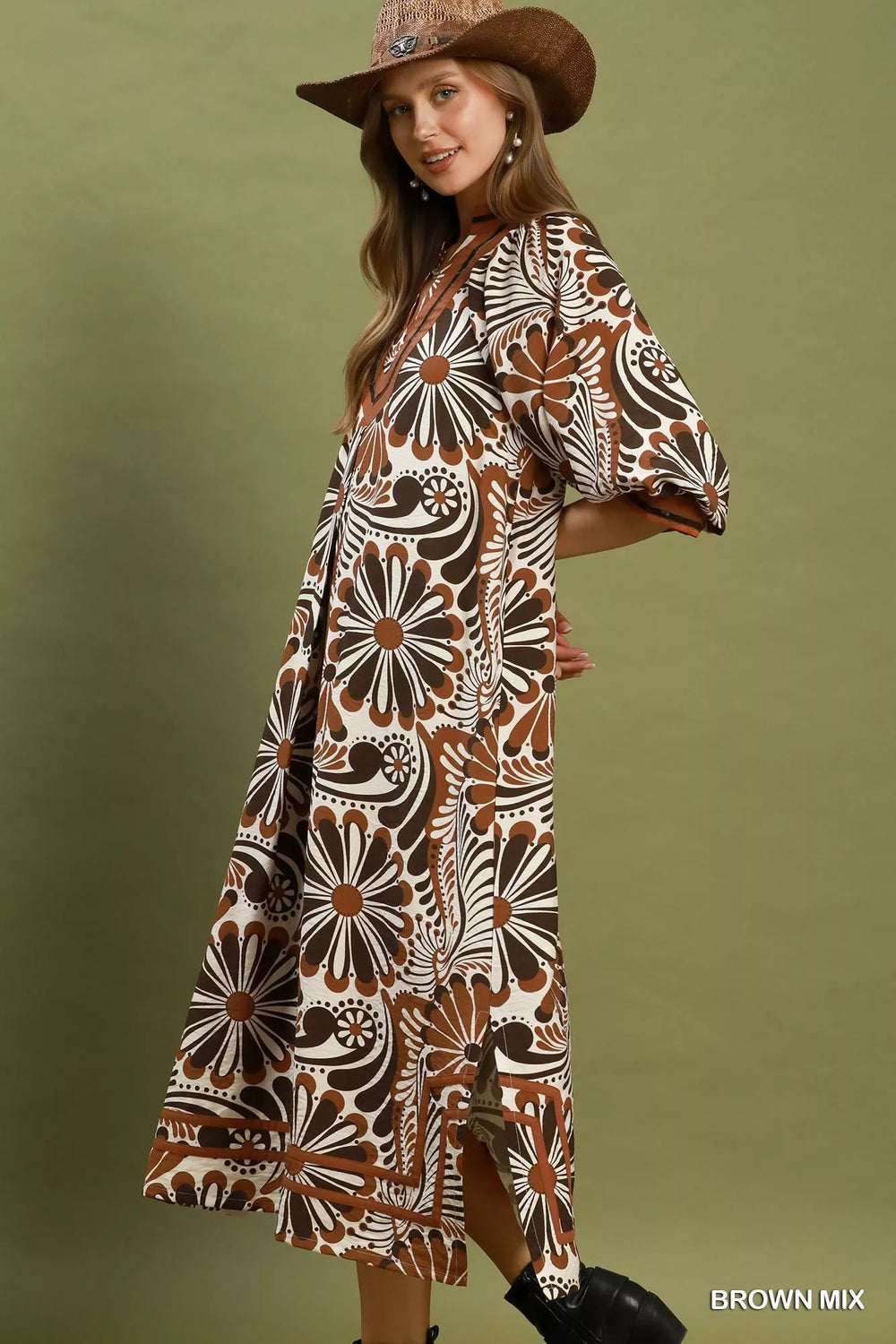Abstract Print Midi Dress | Boutique In USA, Dresses, $ 69.00, A Moment Of Now™