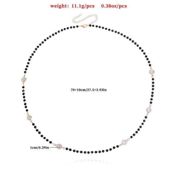 Serenity Black Gold Long Necklace - Elegant Accessory, Necklaces, $ 15.95, A Moment Of Now™