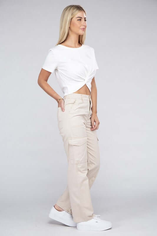 Shop Everyday Wear Elastic-Waist Cargo Pants For Women | Boutique Clothing, Pants, USA Boutique