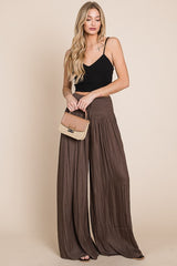 Shop Women's Plus Size Ruched Waist Wide Resort Pants | Shop Boutique Clothing, Pants, USA Boutique