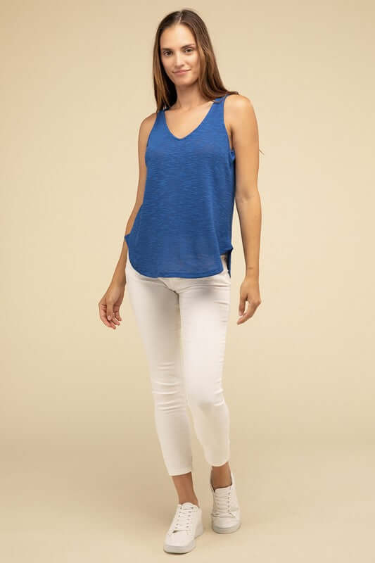 Solid V Neck Sleeveless Cami Tank Top, ZENANA, $ 19.95