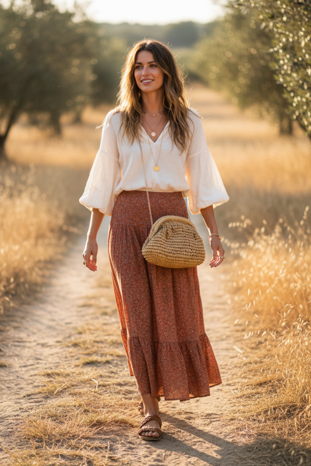 Woven Raffia Frame Shoulder Bag