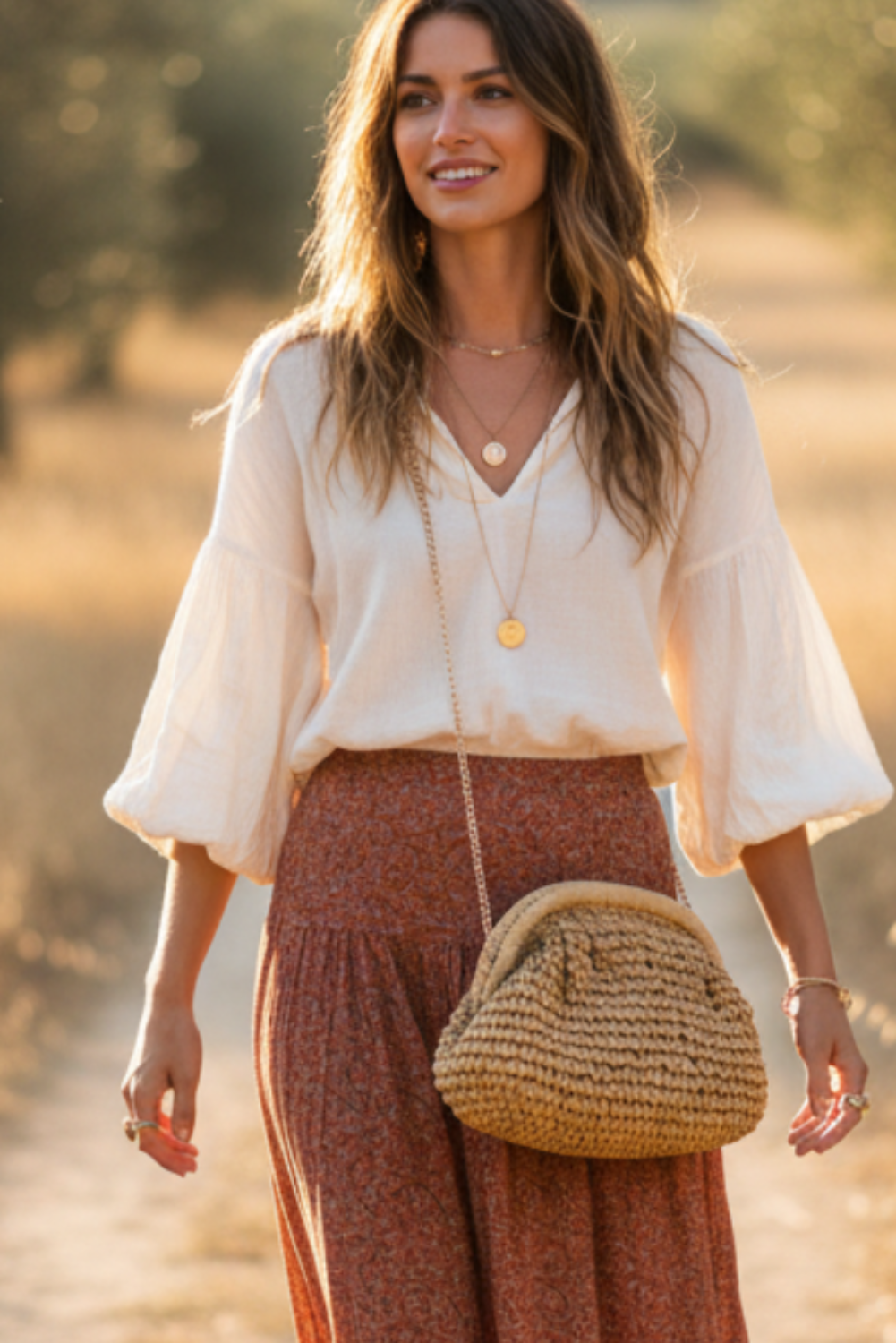 Woven Raffia Frame Shoulder Bag