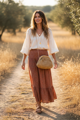 Woven Raffia Frame Shoulder Bag
