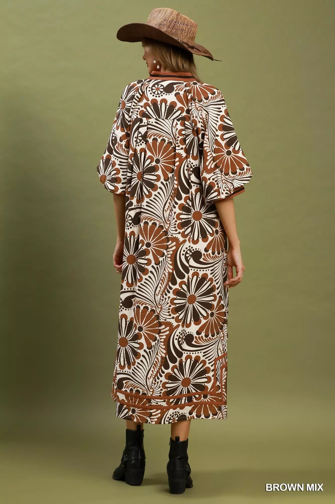 Abstract Print Midi Dress | Boutique In USA, Dresses, $ 69.00, A Moment Of Now™
