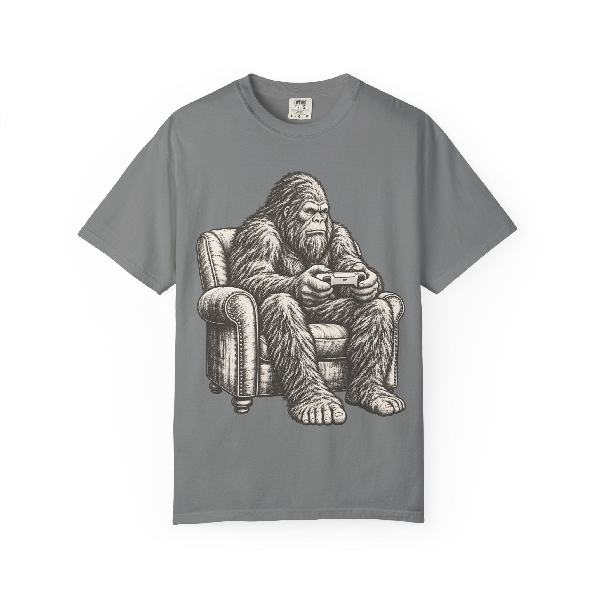 Bigfoot Gamer T-Shirt — Sasquatch gaming Comfort Colors® 1717 graphic tee, product image 6