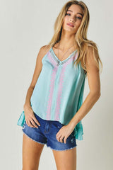 Printed Sleeveless Ruffle Tank Top, Davi & Dani, $ 46.95