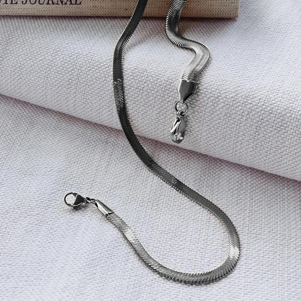 Liquid Herringbone Chain Necklace, Necklaces, $ 47.50, A Moment Of Now™