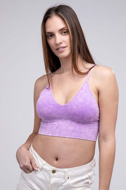 Washed Ribbed Bra Padded Tank Top, ZENANA, $ 22.95