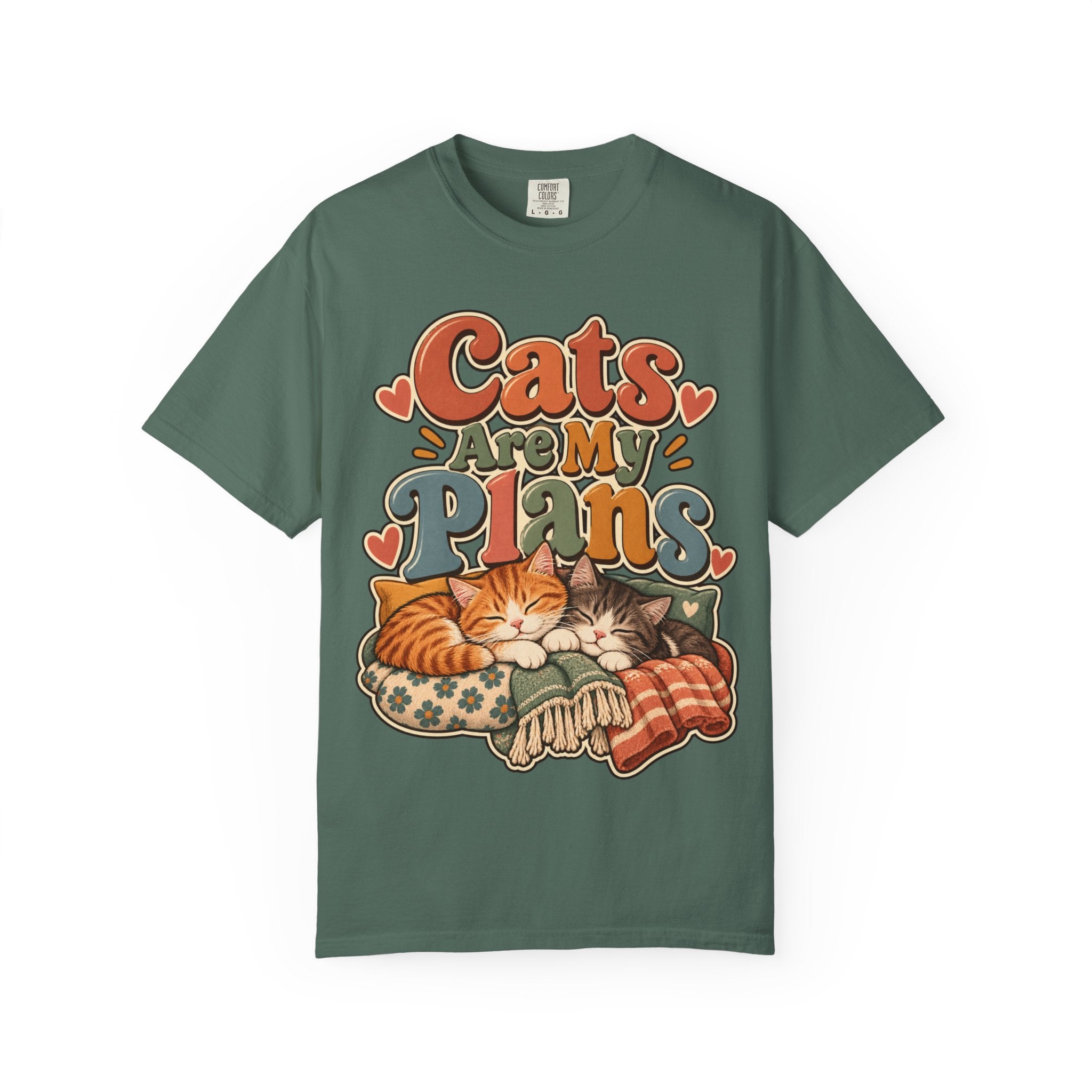Cats Are My Plans T-Shirt — Retro Sleeping Cats Comfort Colors® Tee