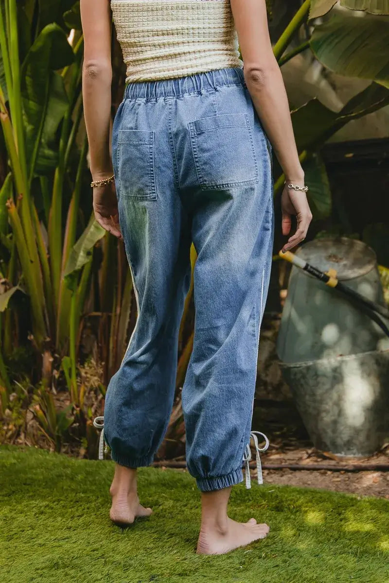 BiBi Striped Tape Jeans - Comfort Meets Style, , $ 65.00, A Moment Of Now™