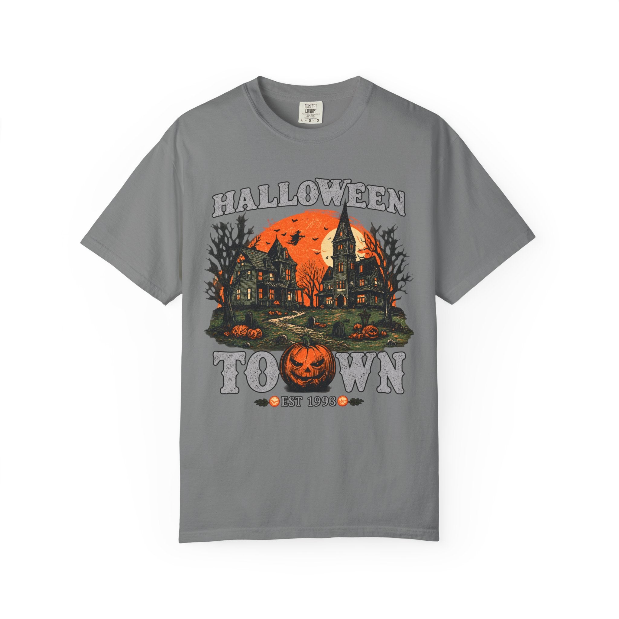 Halloween Town Vintage Tee — Haunted Pumpkin Village Graphic T-Shirt - t-shirt product image 4