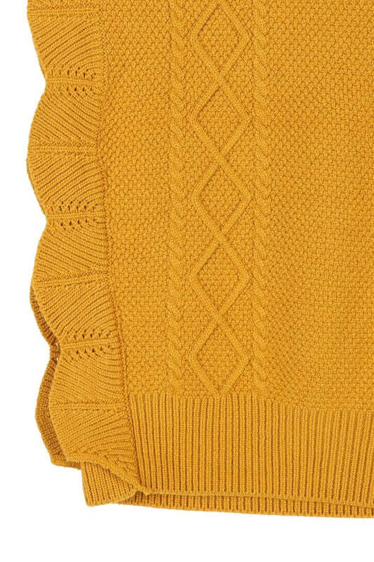 Mustard Yellow Ruffle Sweater Vest