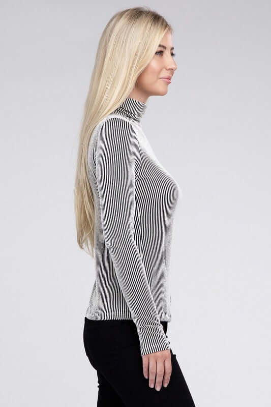 Ribbed Turtle Neck Long Sleeve Top, ZENANA, $ 25.00