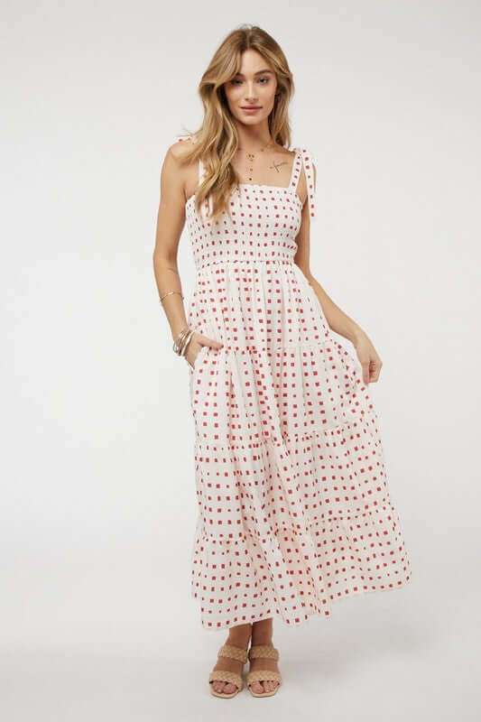 Printed Smocked Ruffle Maxi Dress, Davi & Dani, $ 68.95