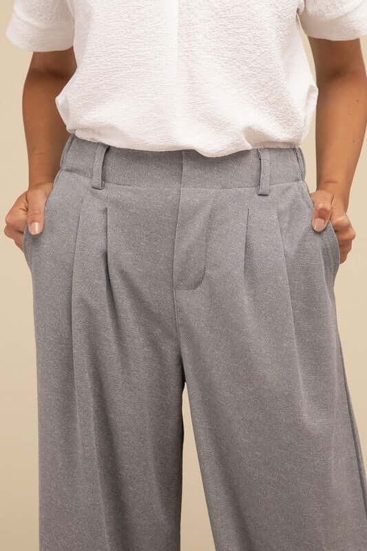 Waffle Elastic Waistband Trouser Pants, Lilou, A Moment Of Now