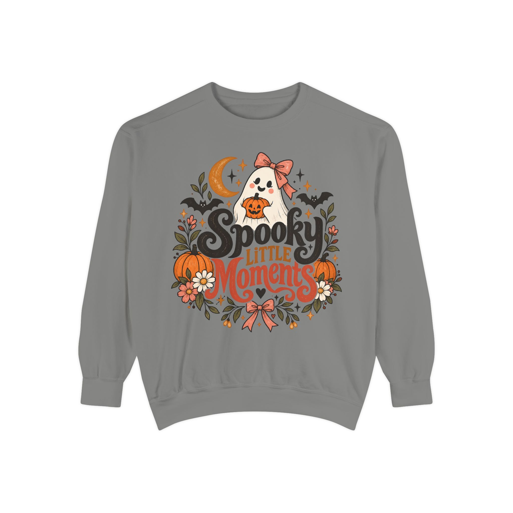 Ghost and pumpkin graphic Halloween sweatshirt product view