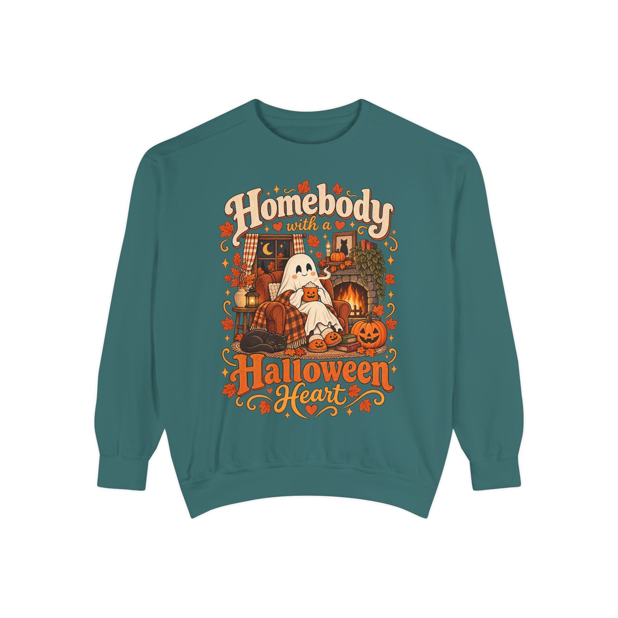 Homebody Halloween sweatshirt with ghost and pumpkin graphic product photo 20