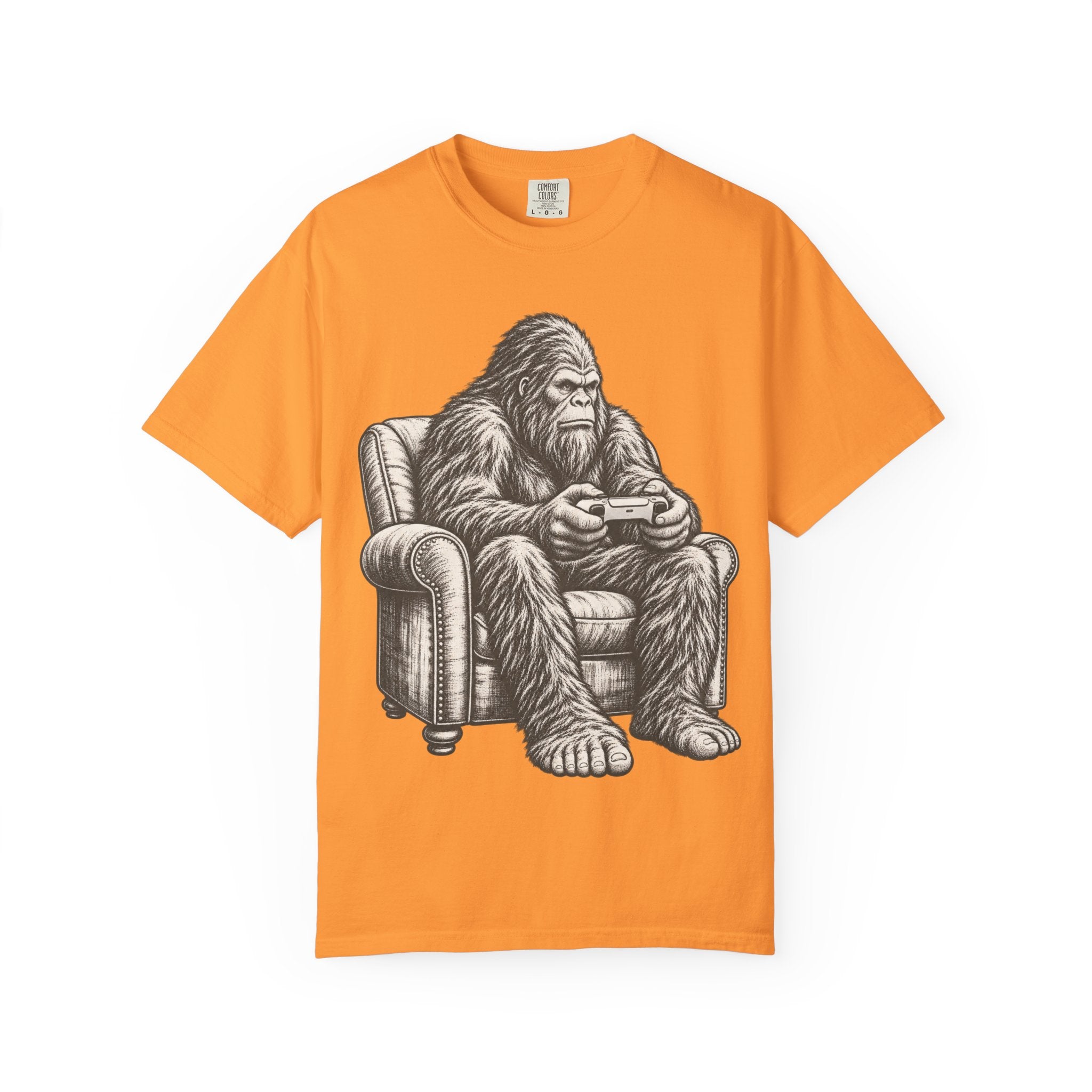 Bigfoot Gamer T-Shirt — Sasquatch gaming Comfort Colors® 1717 graphic tee, product image 3