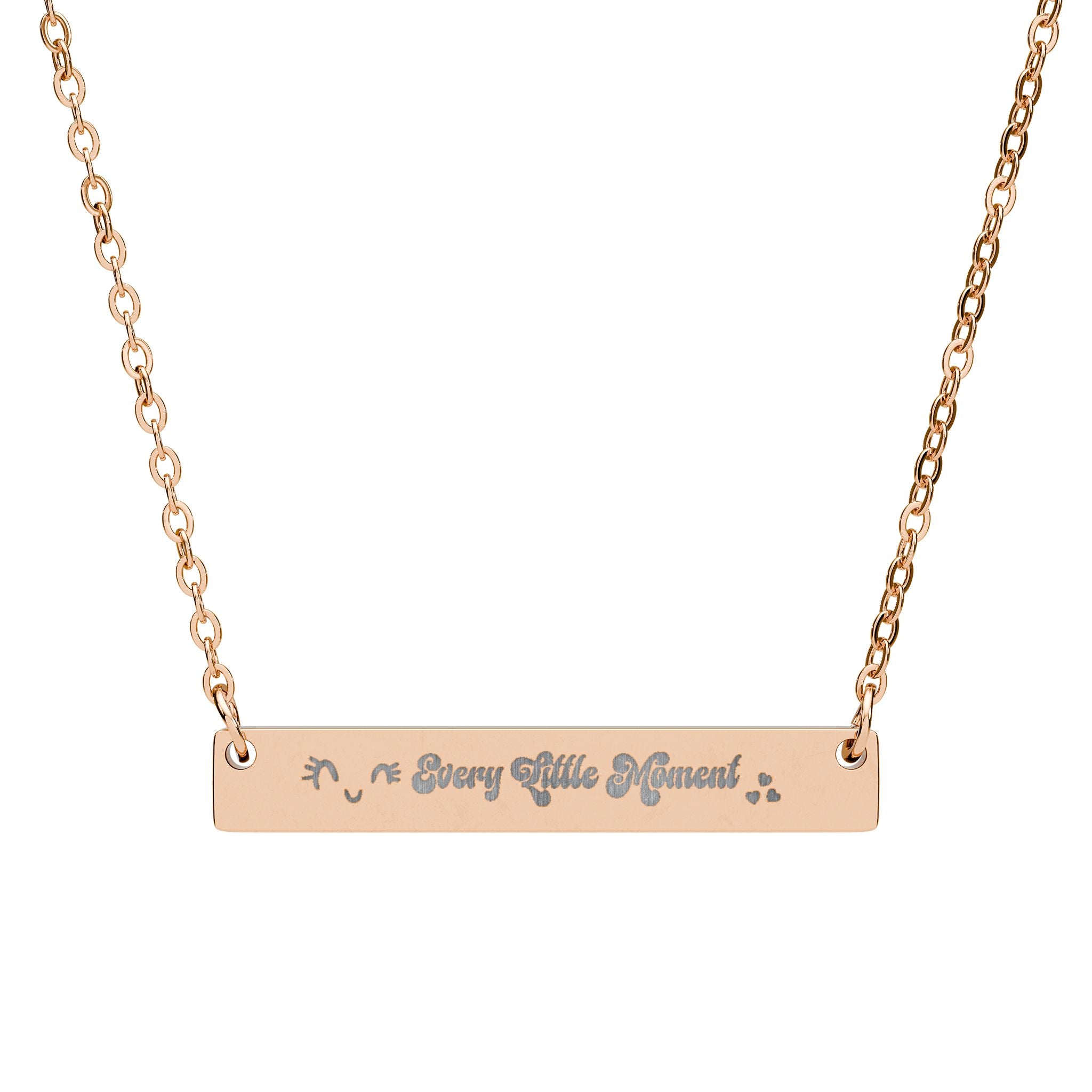 Engravable Horizontal Bar Necklace — Personalized Nameplate Pendant