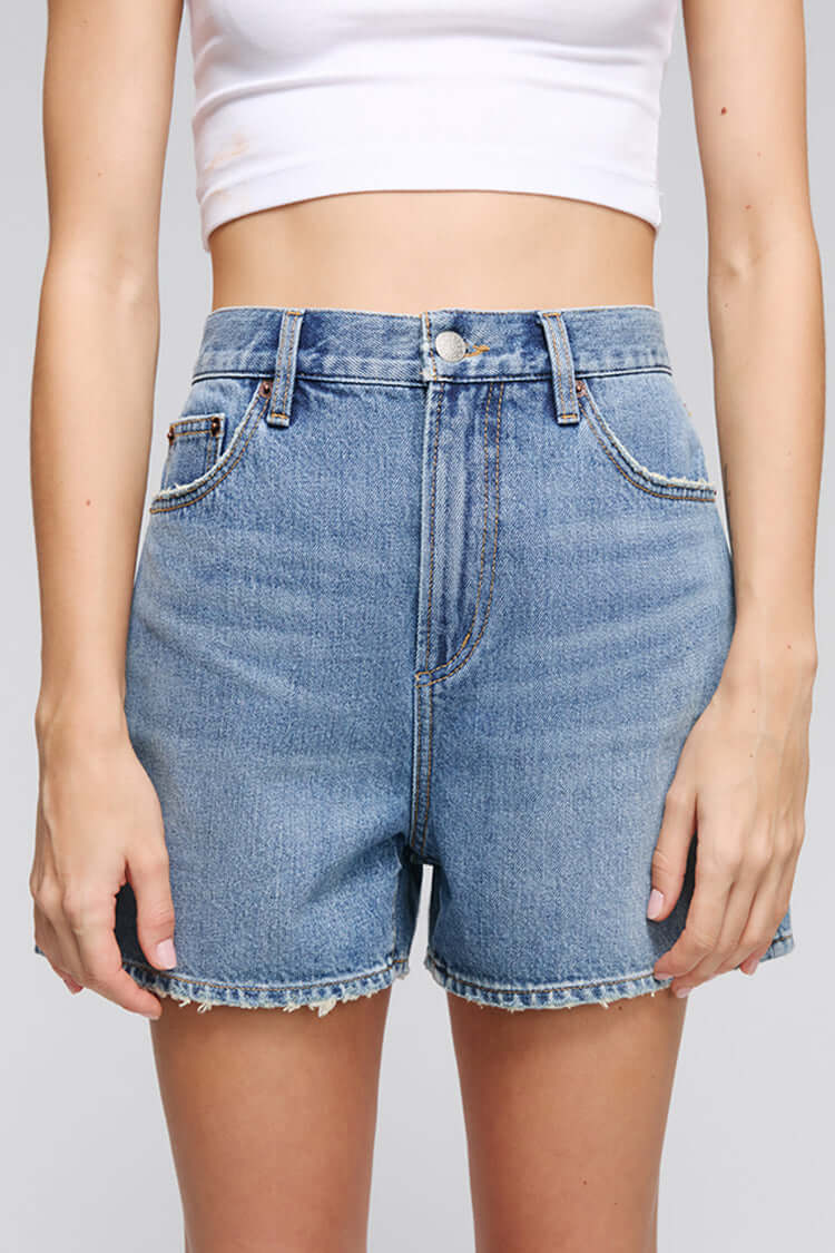 Easy Buckle Shorts | Hey Joanie – High-Rise Denim Shorts, Shorts, $ 88.00, A Moment Of Now™