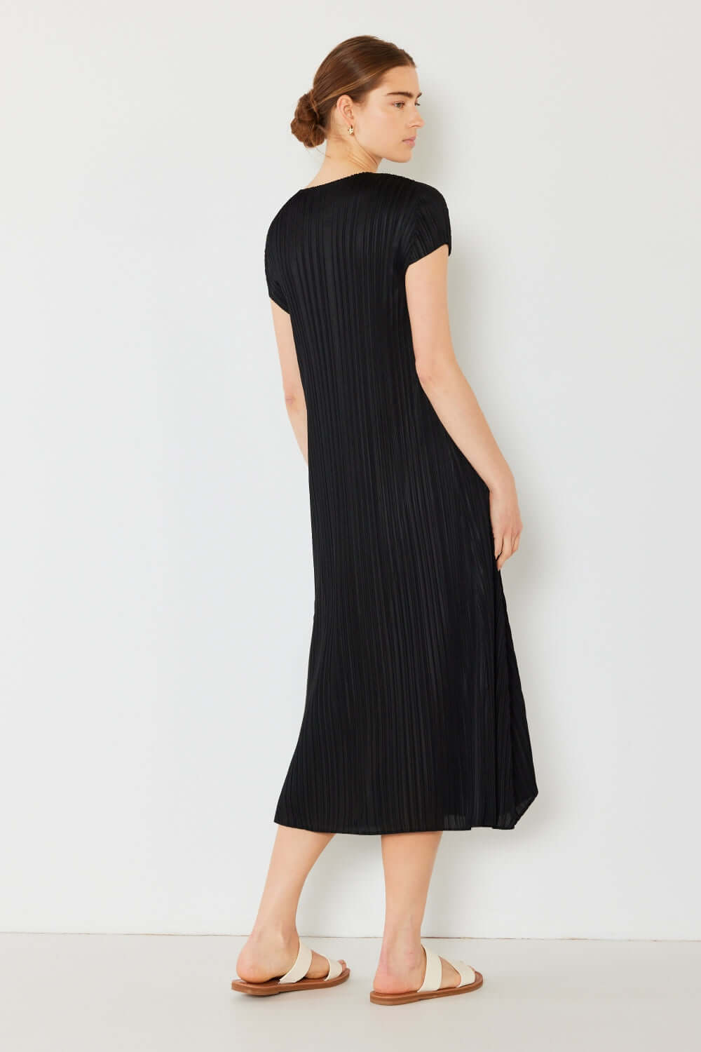 Solid Pleated Cap Sleeve A-Line Dress, Marina West Swim, $ 63.00